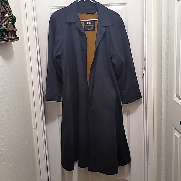 LONDON FOG VINTAGE GRAY TRENCH COAT DOUBLE BREASTED SIZE 10 PET - Picture 10 of 16